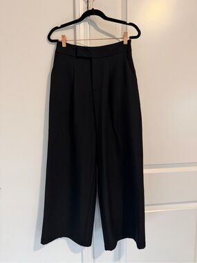 Wide Leg High-Rise Women's Black Dress Pants